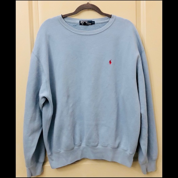 blue polo crewneck sweatshirt